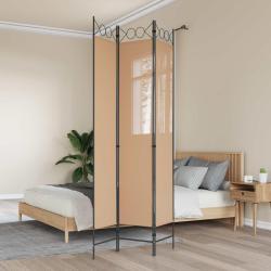 Paravent &agrave; 3 panneaux Beige 120 x 220 cm Tissu
