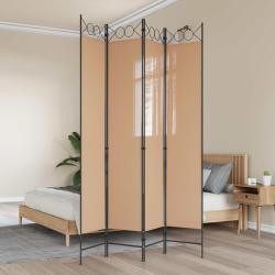 Paravent 4 panneaux Beige 160 x 220 cm Tissu