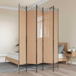 Paravent 5 panneaux Beige 200 x 220 cm Tissu