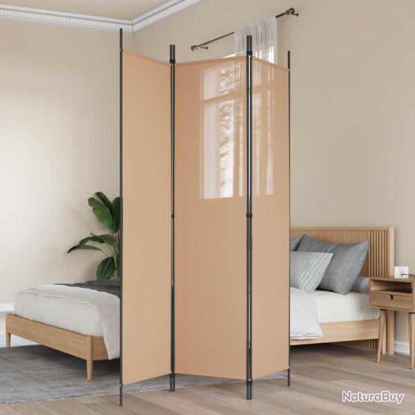 Paravent � 3 panneaux Beige 150 x 200 cm Tissu