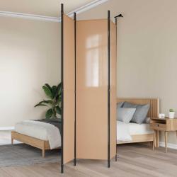 Paravent &agrave; 3 panneaux Beige 150 x 220 cm Tissu