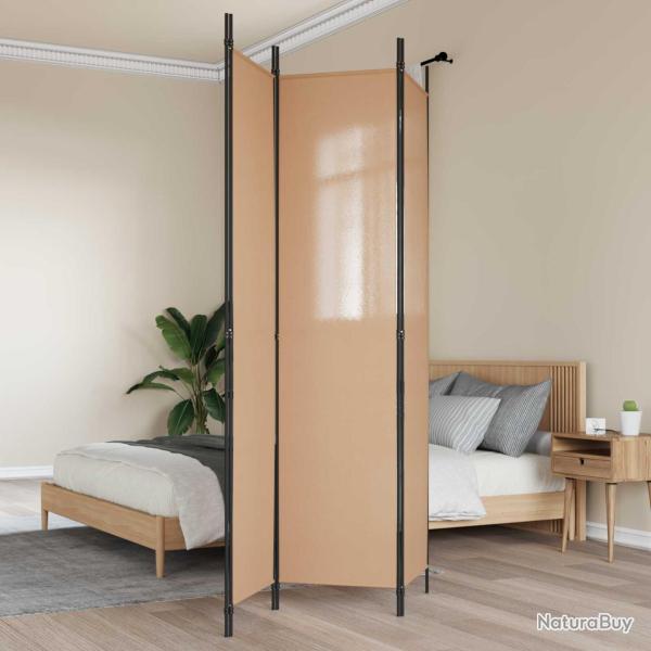 Paravent � 3 panneaux Beige 150 x 220 cm Tissu