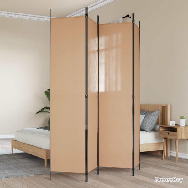 Paravent 4 panneaux Beige 200 x 220 cm Tissu