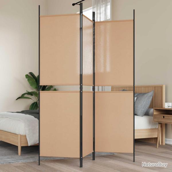 Paravent 3 panneaux Beige 150 x 180 cm Tissu