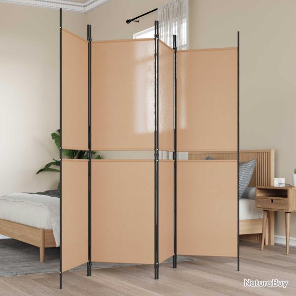 Paravent 4 Panneaux Beige 200 x 180 cm Tissu