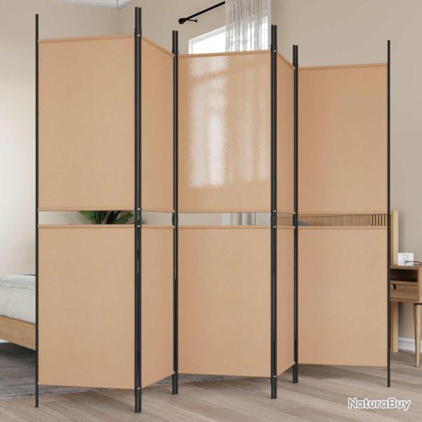 Paravent 5 Panels Beige 250 x 180 cm Tissu