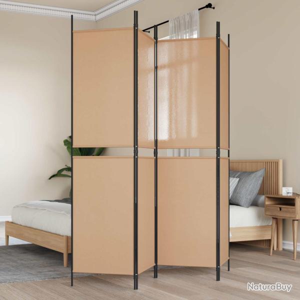 Paravent � 4 panneaux Beige 200 x 200 cm Tissu