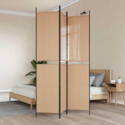 Paravent en 3 panneaux Beige 150 x 220 cm Tissu