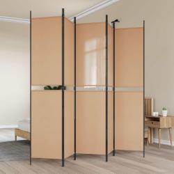 Paravent 5 Panels Beige 250 x 220 cm Tissu