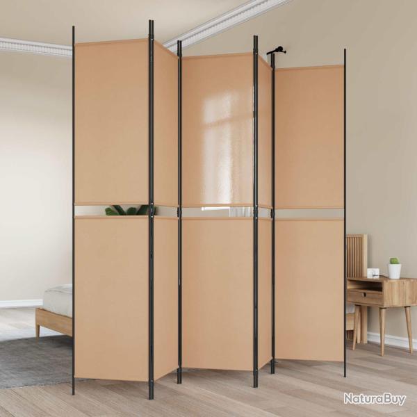 Paravent 5 Panels Beige 250 x 220 cm Tissu