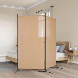 Paravent &agrave; 2 panneaux Beige 175 x 180 cm Tissu