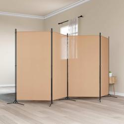 Paravent 4 panneaux Beige 346 x 180 cm Tissu