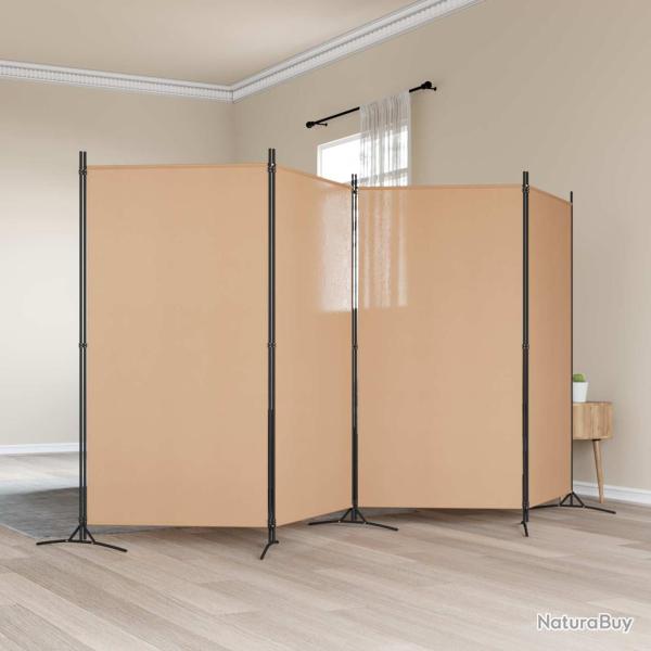 Paravent 4 panneaux Beige 346 x 180 cm Tissu