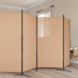 Paravent &agrave; 6 panneaux Beige 520 x 180 cm Tissu