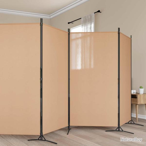 Paravent � 6 panneaux Beige 520 x 180 cm Tissu