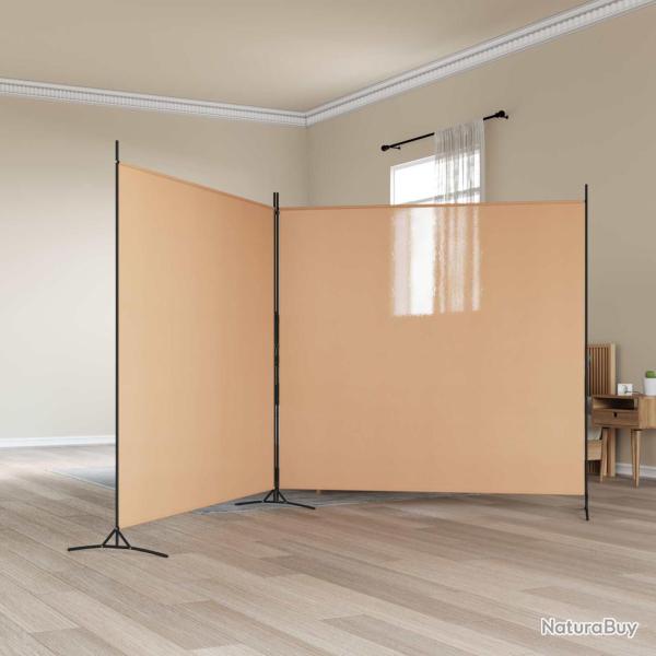 Paravent � 2 panneaux Beige 348 x 180 cm Tissu