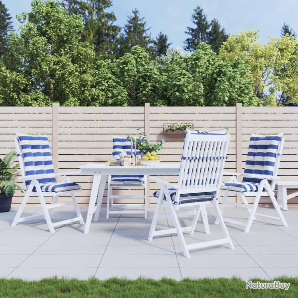 Coussin d'ext�rieur 4 pcs Bleu et Blanc 120 x 50 x 7 cm Tissu