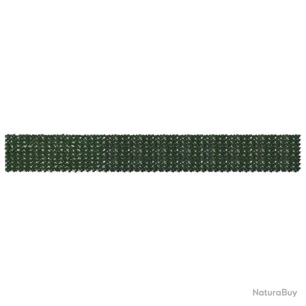 �cran de balcon avec feuilles Vert fonc� 600 x 75 cm
