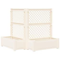 Grand bac avec treille 2 pcs Blanc 143 x 143 x 133,5 cm PP