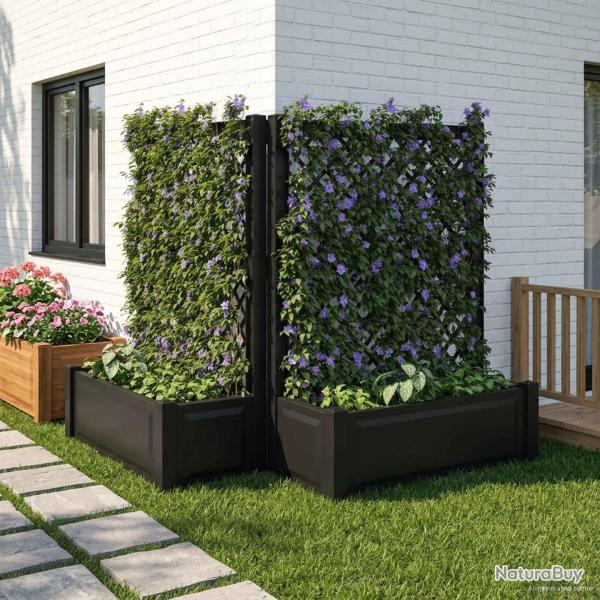 Grand bac avec treille 2 pcs Anthracite 143 x 143 x 133,5 cm PP