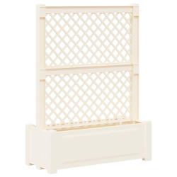 Grand pot avec trellis Blanc 99,5 x 43 x 133,5 PP