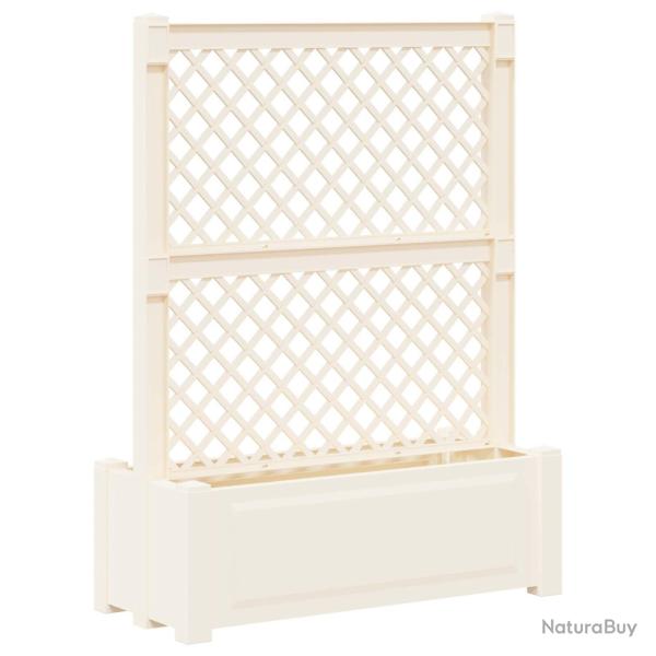 Grand pot avec trellis Blanc 99,5 x 43 x 133,5 PP