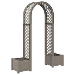 Arc &agrave; Roses avec Jardini&egrave;re Gris 168,5 x 43 x 207 cm PP