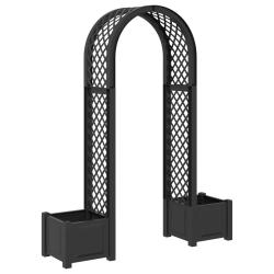 Arc &agrave; Roses avec Jardini&egrave;re Anthracite 168,5 x 43 x 207 cm PP