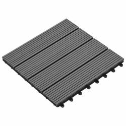 Carreau de terrasse 11 pcs Gris 30 x 30 cm WPC