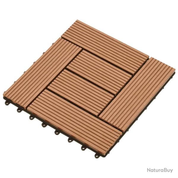 Carreau de terrasse 11 pcs Marron 30 x 30 cm WPC