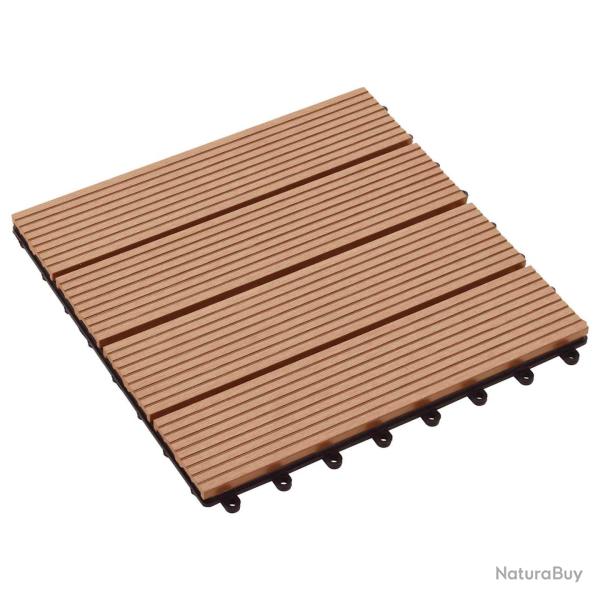 Carreau de terrasse 11 pcs Teck 30 x 30 cm WPC
