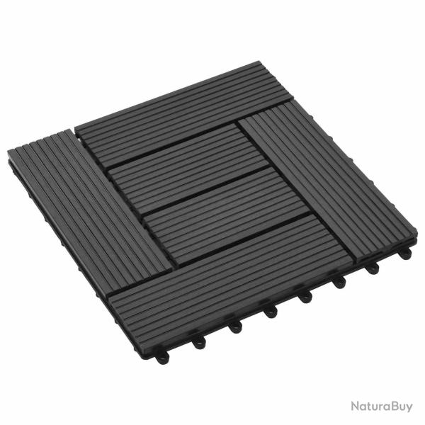 Carreau de terrasse 11 pcs Noir 30 x 30 cm WPC