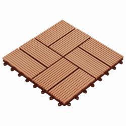 Carreau de terrasse 11 pcs Teck 30 x 30 cm WPC