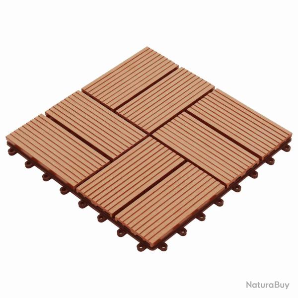 Carreau de terrasse 11 pcs Teck 30 x 30 cm WPC