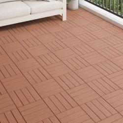 Carreau de terrasse 11 pcs Marron Clair 30 x 30 cm WPC