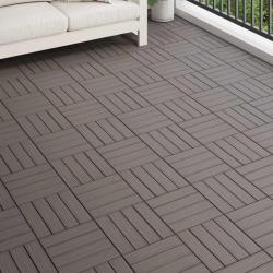 Carreau de terrasse Design 3D 11 pc Marron fonc&eacute; 30 x 30 cm WPC