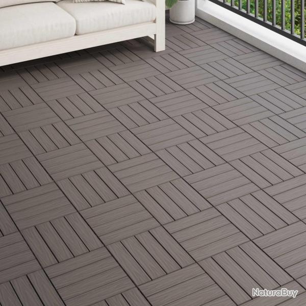 Carreau de terrasse Design 3D 11 pc Marron fonc� 30 x 30 cm WPC