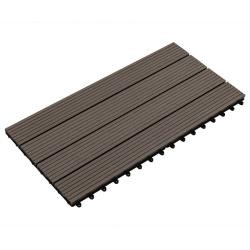 Carreau de terrasse 6 pcs Marron fonc&eacute; 60 x 30 cm WPC