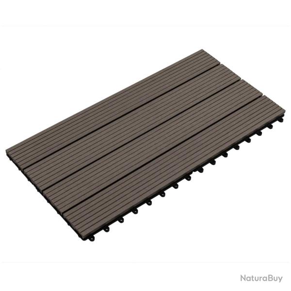 Carreau de terrasse 6 pcs Marron fonc� 60 x 30 cm WPC