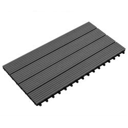 Carreau de terrasse 6 pcs Noir 60 x 30 cm WPC