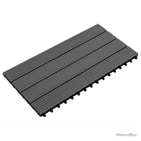 Carreau de terrasse 6 pcs Noir 60 x 30 cm WPC