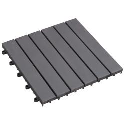 Carreau de terrasse 10 pcs Gris 30 x 30 cm Bois d'acacia