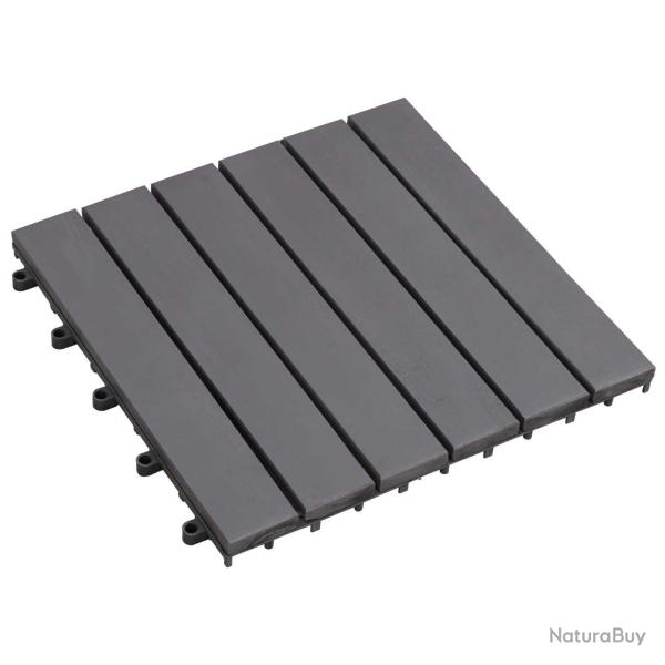 Carreau de terrasse 10 pcs Gris 30 x 30 cm Bois d'acacia