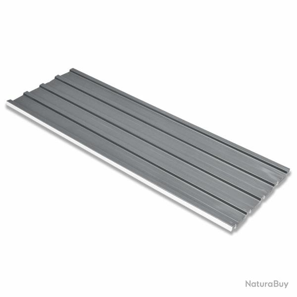 Panneau de toiture 12 pcs Gris 129 x 45 cm Acier galvanis�