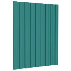 Panneau de toiture 36 pcs Vert 60 x 45 cm Acier galvanis&eacute;