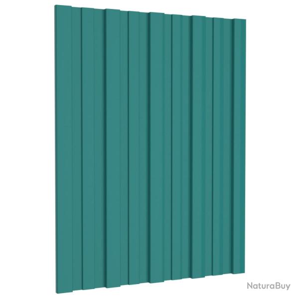 Panneau de toiture 36 pcs Vert 60 x 45 cm Acier galvanis�