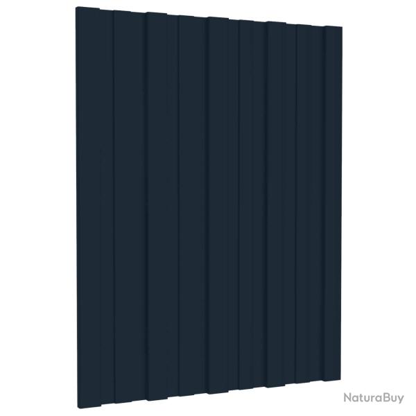 Panneau de toiture 12 pcs Anthracite 60 x 45 cm Acier galvanis�