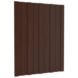Panneau de toiture 12 pcs Marron 60 x 45 cm Acier galvanis&eacute;