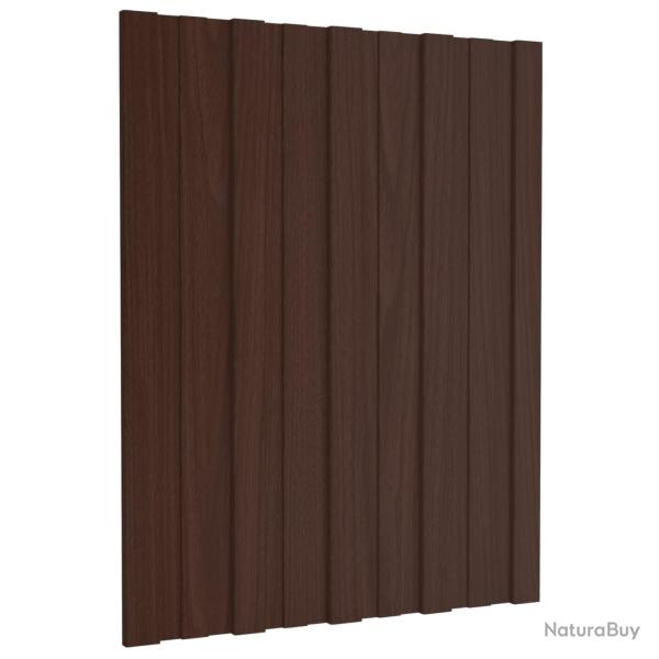 Panneau de toiture 36 pcs Marron 60 x 45 cm Acier galvanis�