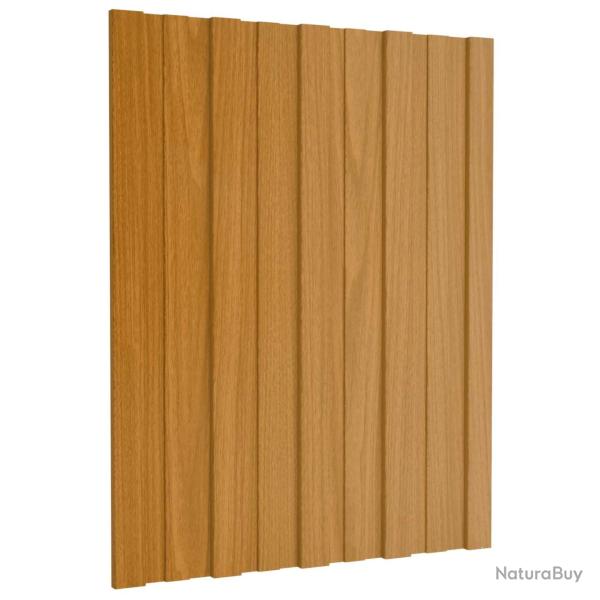 Panneau de toiture 12 pcs Naturel 60 x 45 cm Acier galvanis�
